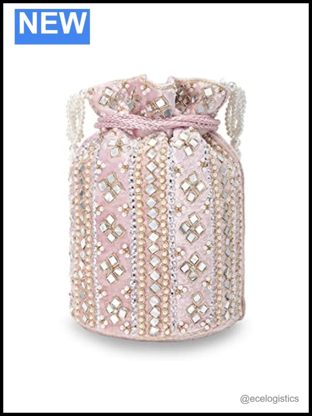 Indian Potli Bag Drawstring Clutch Ethnic Bride Purse Hand-Embellished